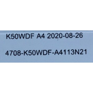 KIT DE LEDS PARA TV JVC (4 PZ) / NUMERO DE PARTE 4708-K50WDF-A4113N21 / K50WDF A4  / YSDL4700RA0 / 110409-02184004 / YD-220729-3215B733 / PANEL 50FUATC-227HV099 / MODELO SI50URF / 4T-C50DL7UR